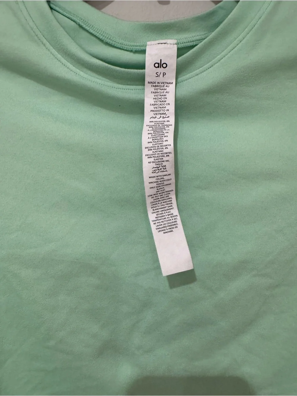 ALO Yoga Mint Green Cropped Tee